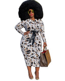 Leopard Print Women's Dresses Office Wear Womens Plus Size Formal Dress Church Dresses Plus Size 4xl 5xl 6xl