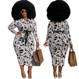 Leopard Print Women's Dresses Office Wear Womens Plus Size Formal Dress Church Dresses Plus Size 4xl 5xl 6xl